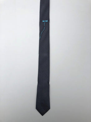 Black/Grey Micro-X Print Tie – Skinny